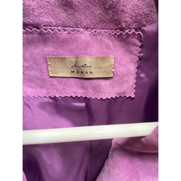 IE Woman Size 1X Button Up Suede Leather Shacket Purple Western Country Festival - Picture 6 of 8